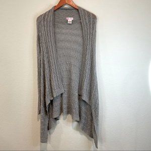 Candie's Gray Waterfall Sides Open Front Cardigan